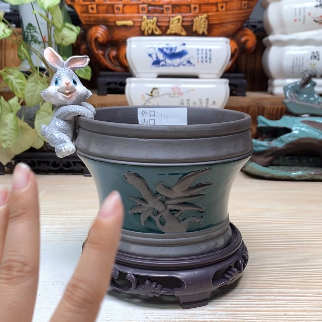 紫砂花盆陶瓷艺术花盆陶瓷