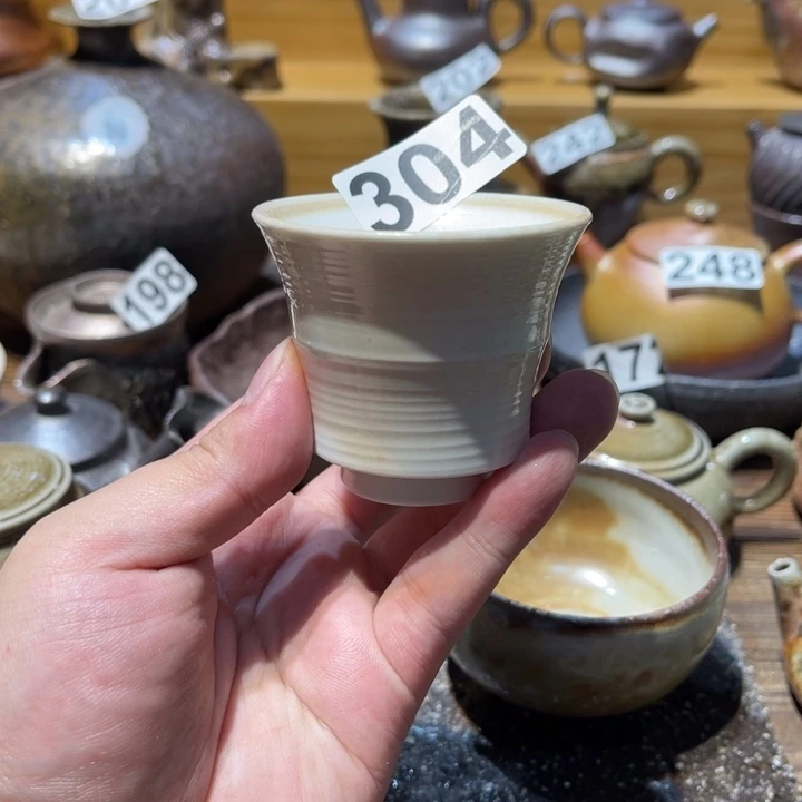 手工制作柴烧茶杯微瑕304