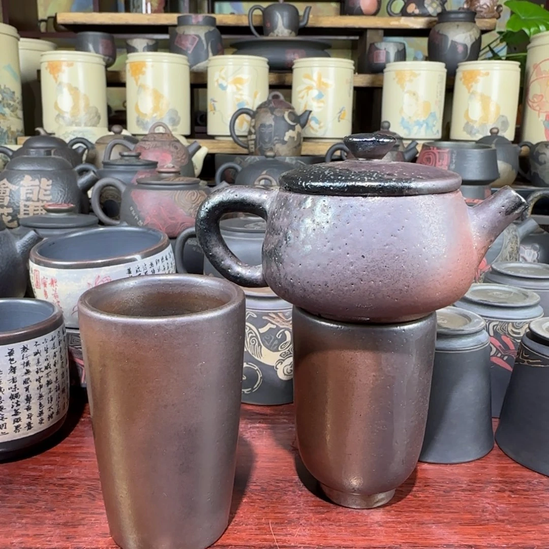 陶瓷建水紫陶柴烧壶