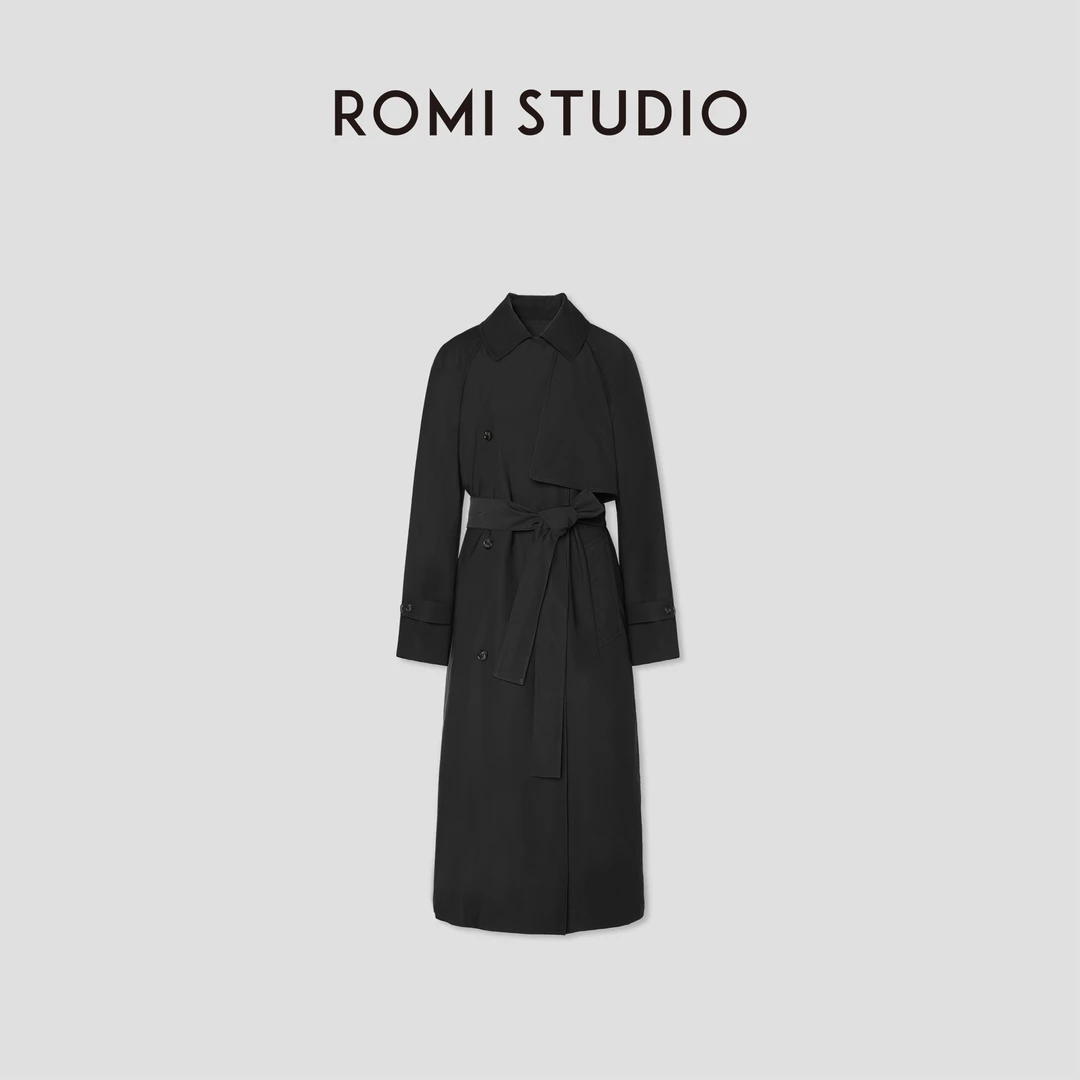 ROMI STUDIO“知识分子”立体空气感大廓形收腰长款风衣RW25SW70035