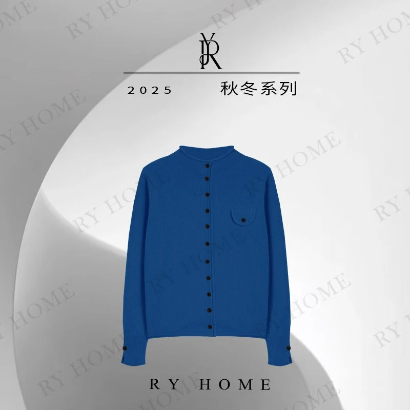 【容雨RYHOME】100%绵羊毛S时尚单排扣针织开衫253M3137