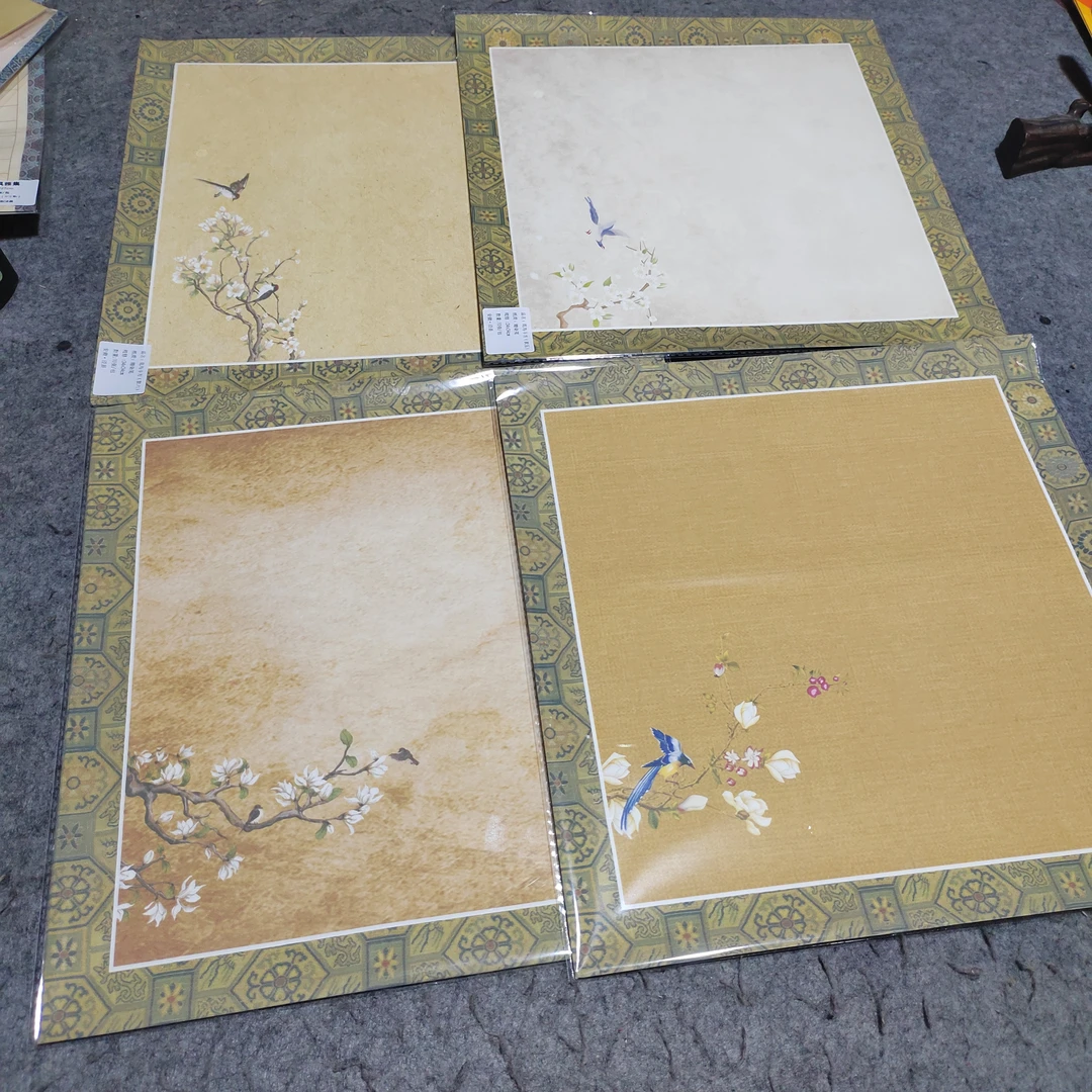 精品蜡染花鸟斗方宣纸 34*34cm 10张/包 4包一组