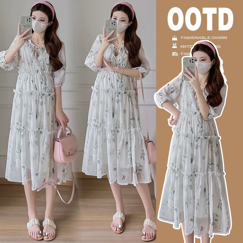 孕妇装2025新款时尚宽松显瘦夏洋气时髦高级感连衣裙孕妈高级穿搭
