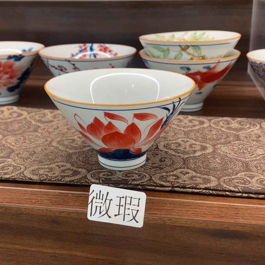 釉下手绘茶具微瑕手工绘制