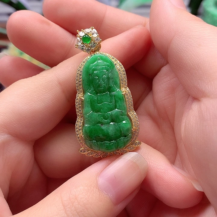 翡翠银S925镶嵌颈饰翡翠