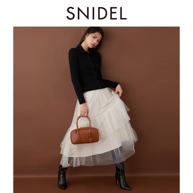 【达人专属】SNIDELpolo针织衫蓬蓬纱仙女半身裙套装SWNO245069
