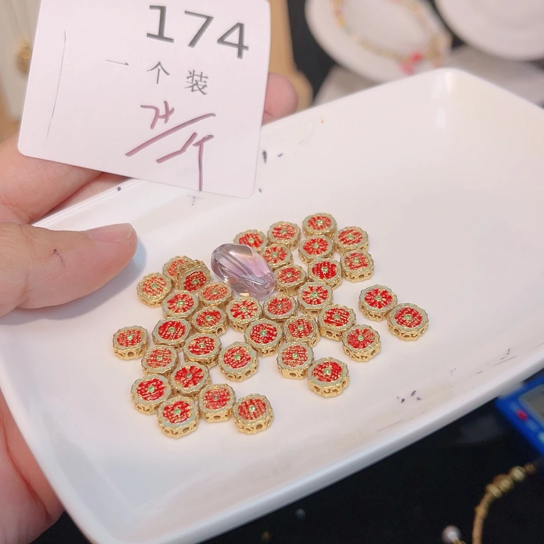 紫晶珠宝半成品银S925镀金镶嵌174