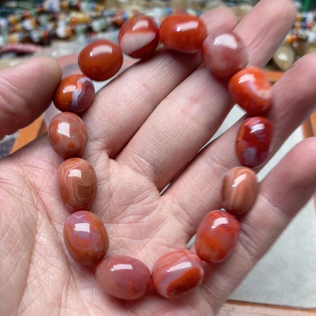 玛瑙/玉髓合金珠宝半成品S*g一条12-13mm南红手串