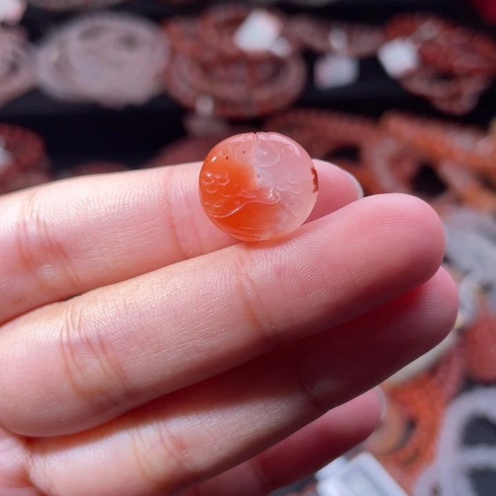 南红玛瑙未镶嵌配饰双鱼平安扣2271