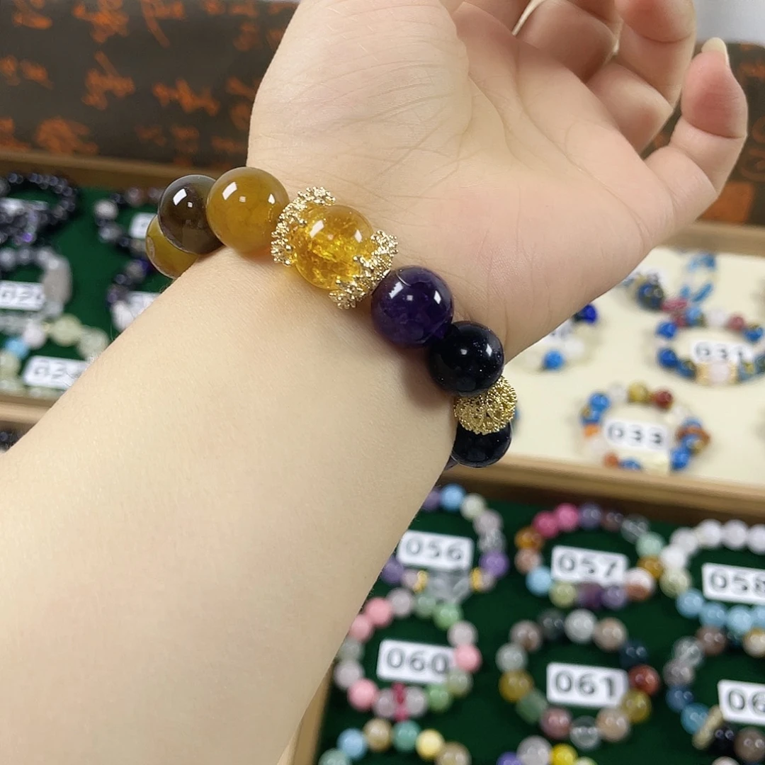 烟晶手链银S925镶嵌