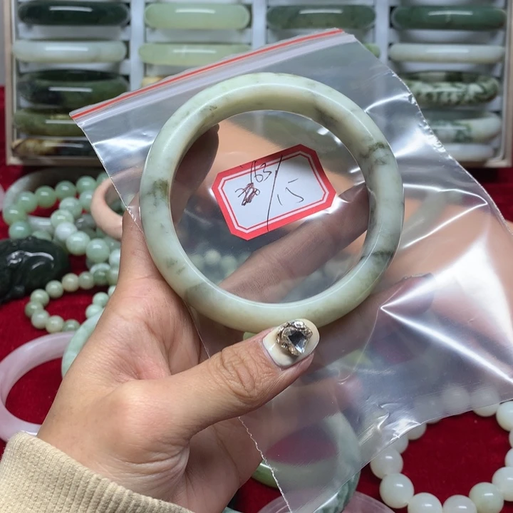 未镶嵌蛇纹石玉手镯慧15