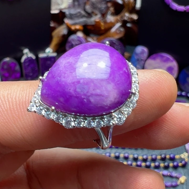 银S925镶嵌苏纪石（舒俱来）戒指阿*