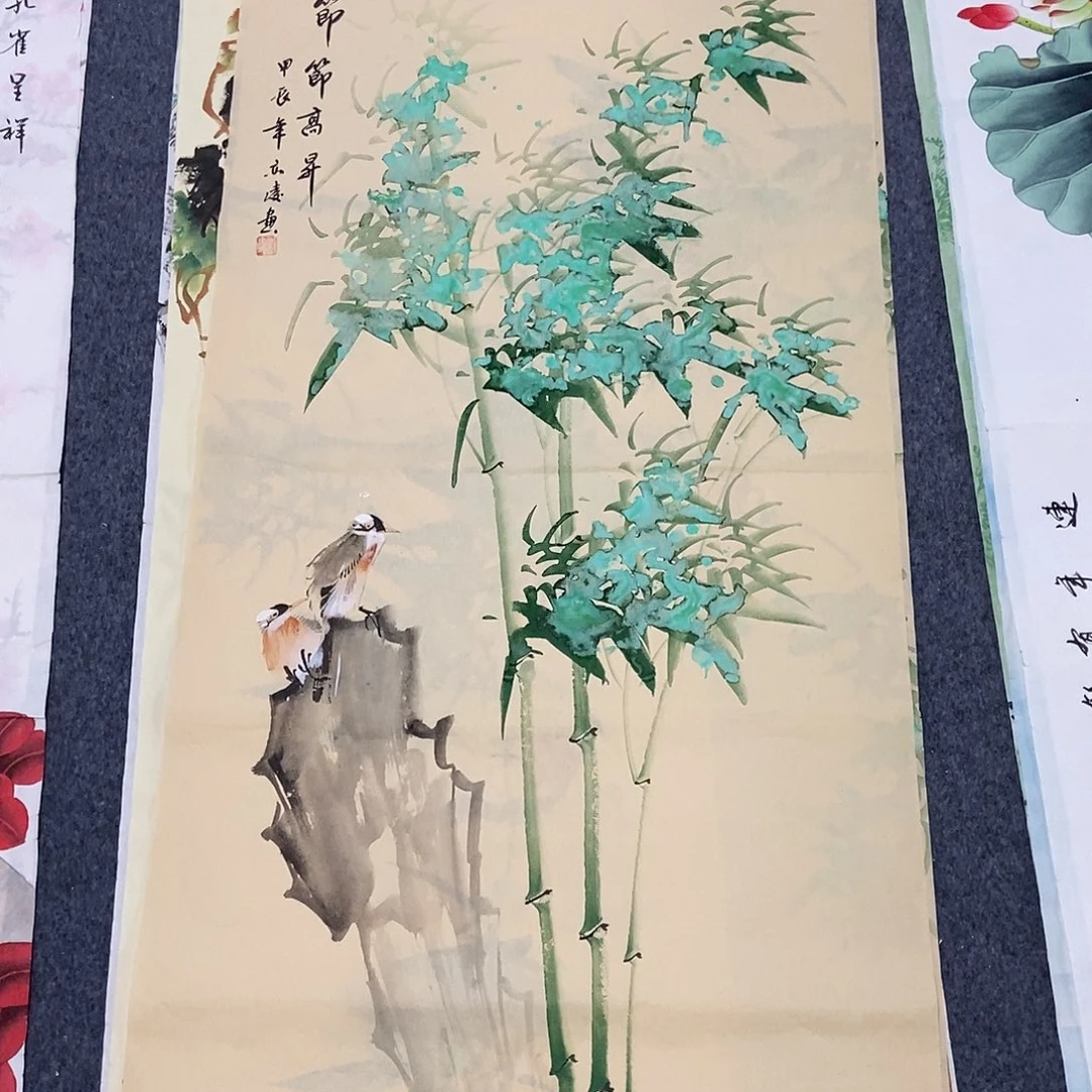 国画四尺竹子一副