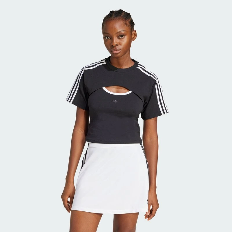 阿迪达斯 （adidas）女子CUT-OUT TEE休闲时尚T恤短袖JD0042
