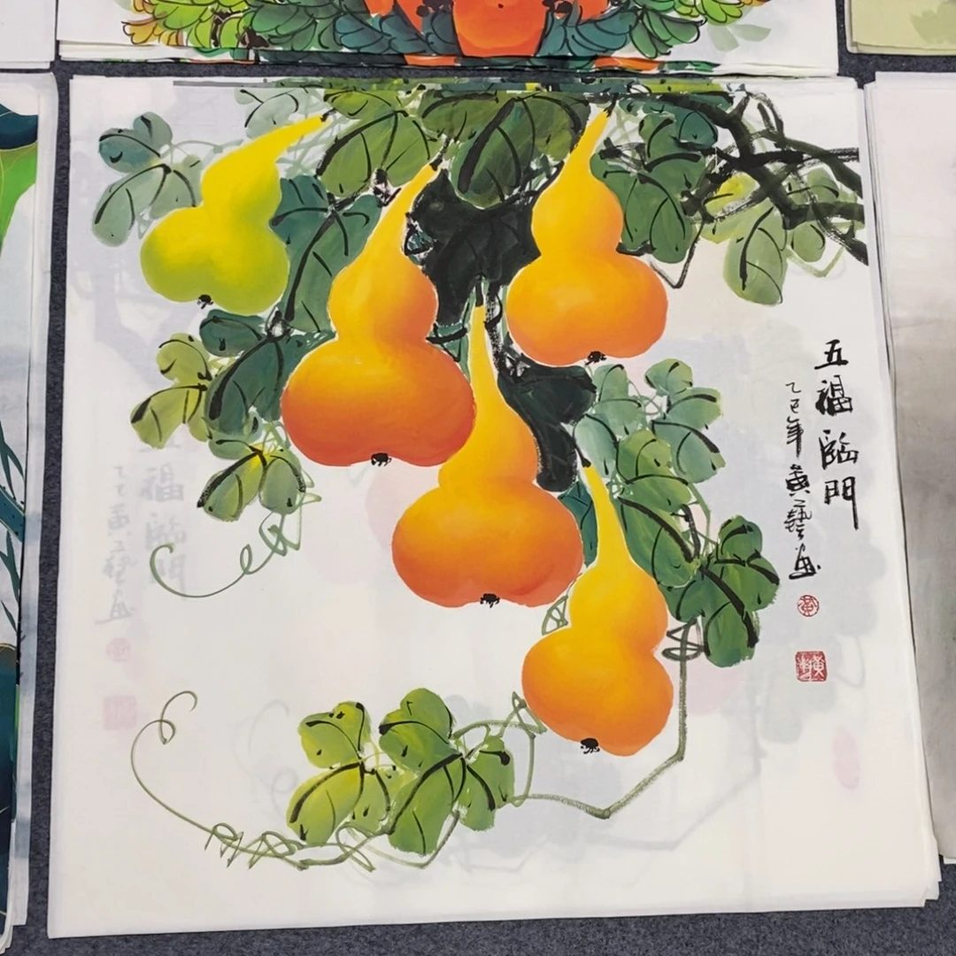 国画尺寸70×70精品斗方手绘画