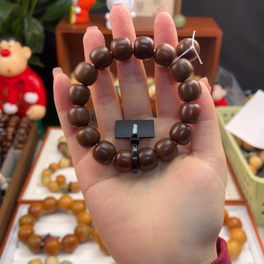 菩提根/象牙果手串卡14巧克力桶珠全品干磨