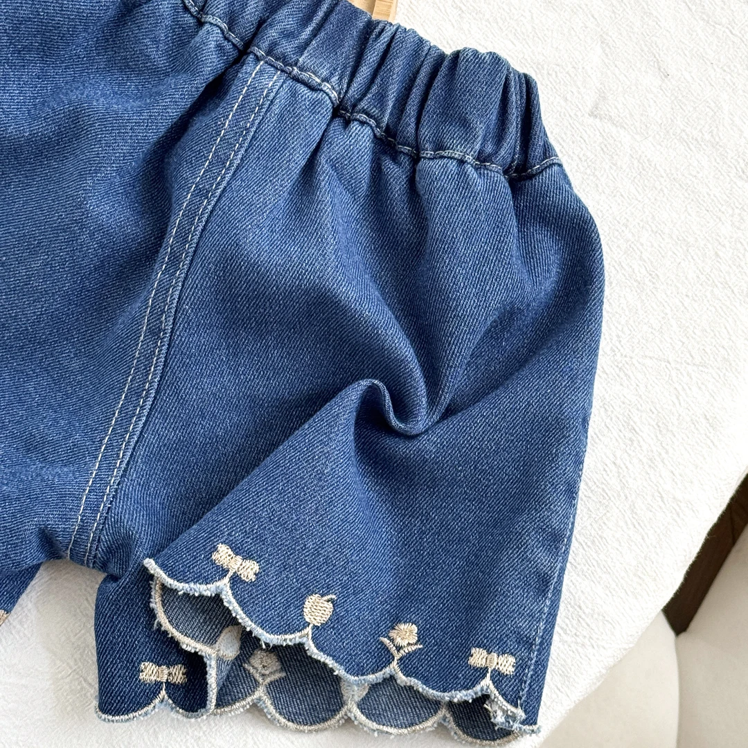 女童牛仔短裤夏装2025新款洋气儿童夏季薄款裤子中小童外穿热裤
