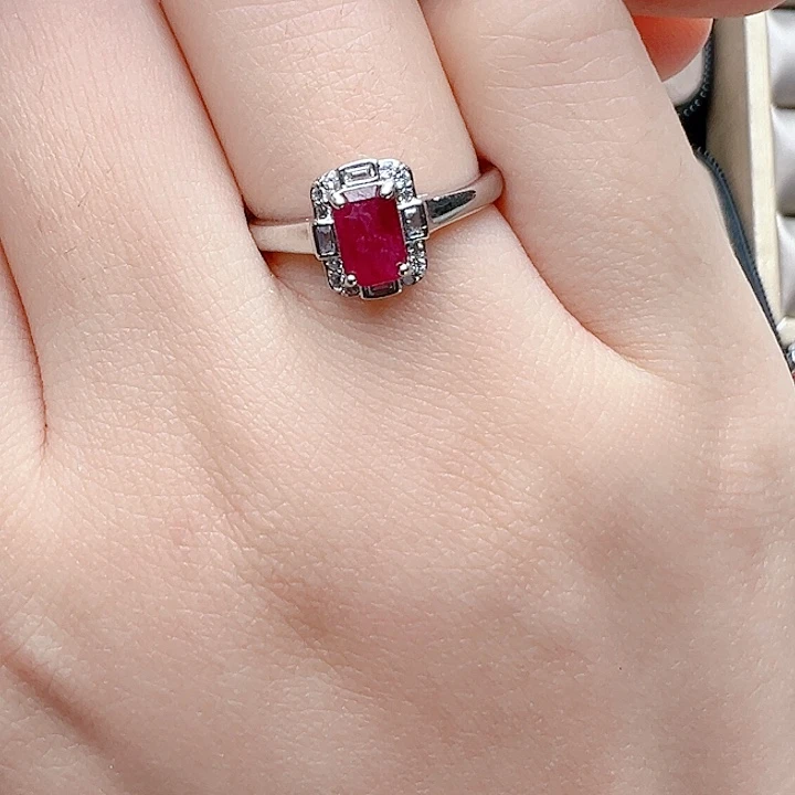 红宝石银S925镶嵌戒指