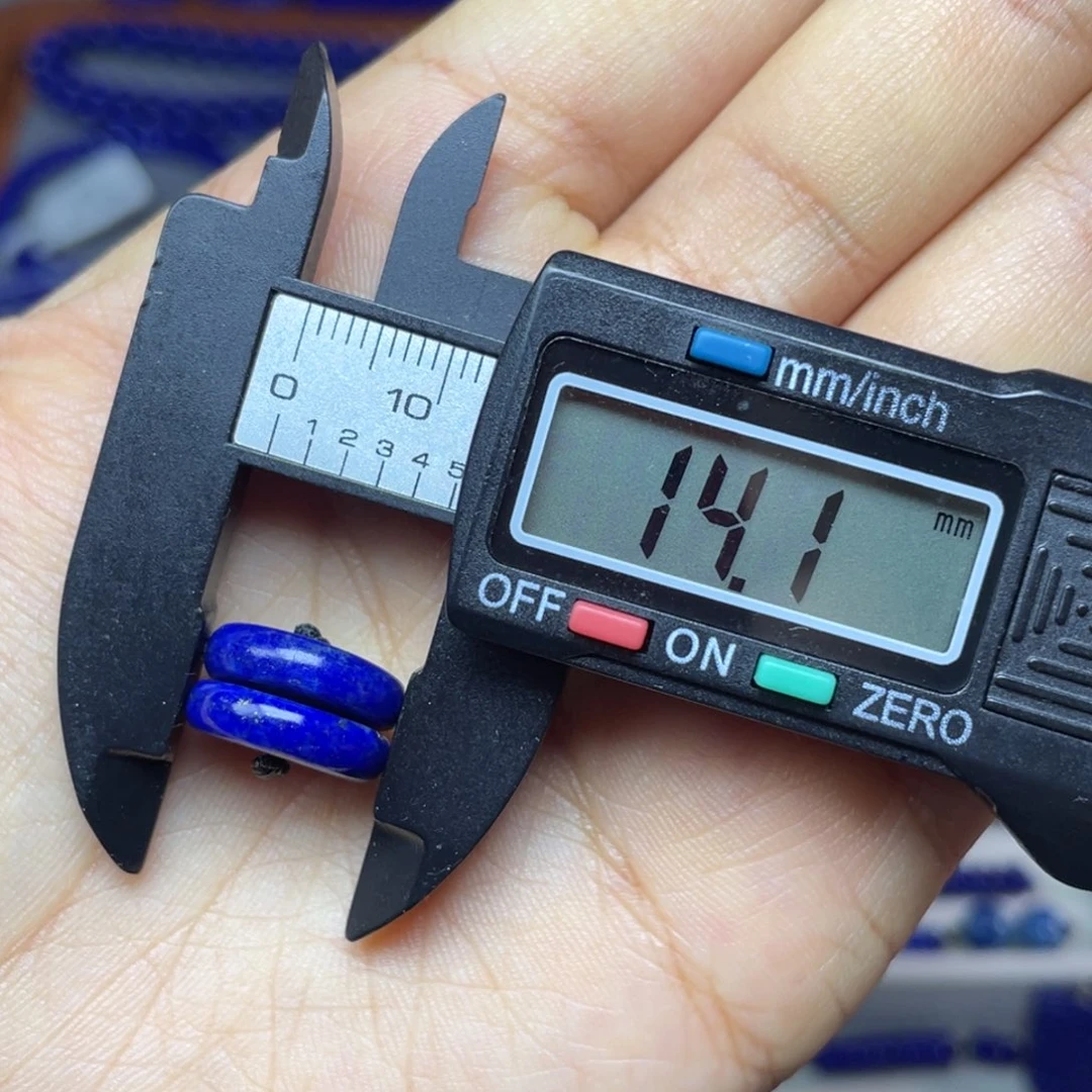 青金石未镶嵌14mm隔片配饰