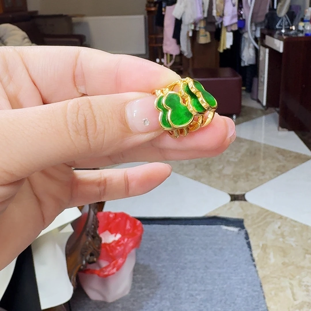 翡翠耳饰银S925镶嵌多样性发货发其一发一对925镶嵌