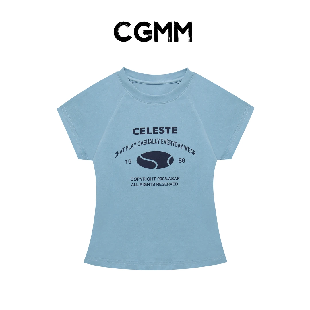 CGMM/橱柜密码新款字母印花修身显瘦百搭短袖DSOMB5116