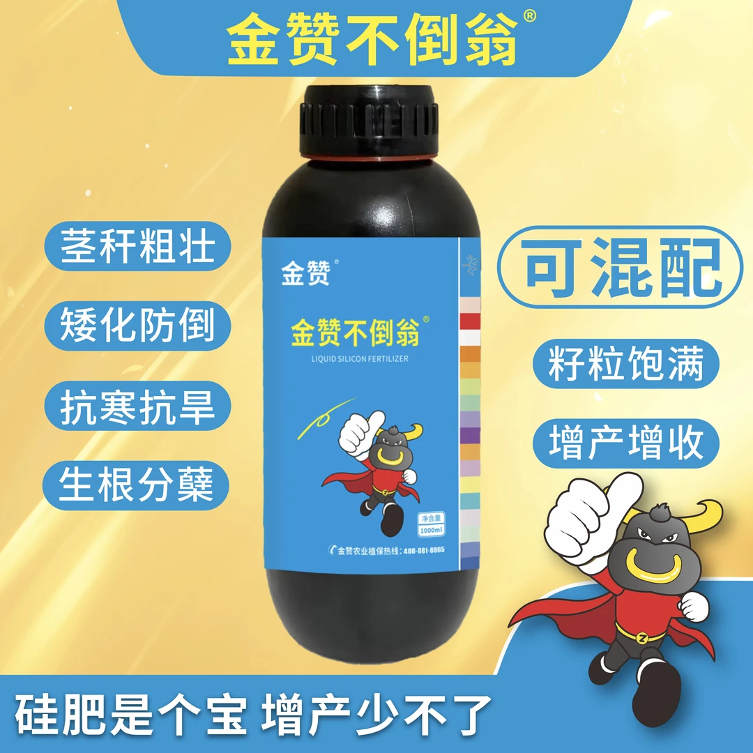 金赞不倒翁液体硅肥水稻小麦农作物叶面肥强壮茎杆抗倒伏产品农业