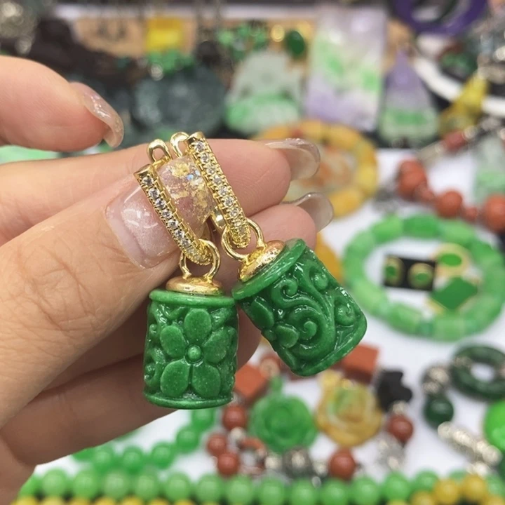 翡翠未镶嵌耳饰耳坠13