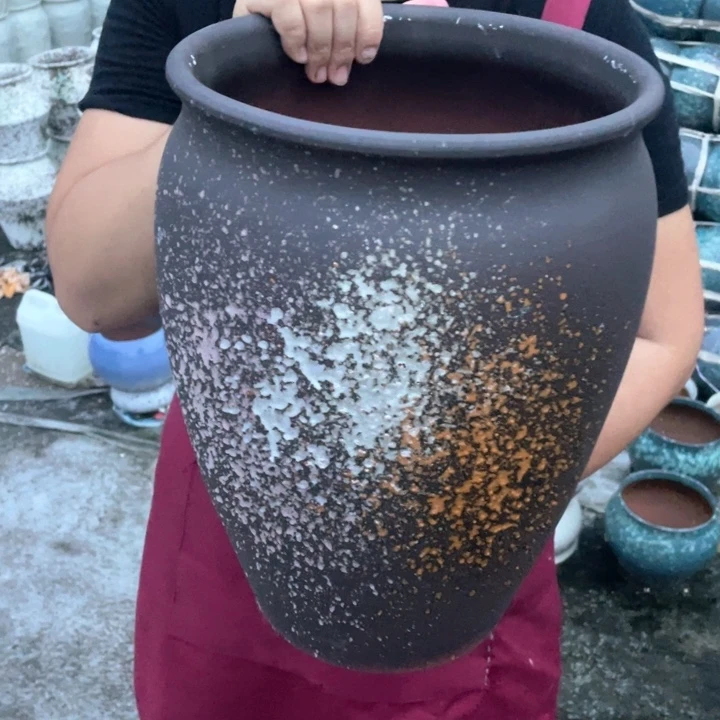 紫砂花盆口24高35瑕疵瑕疵