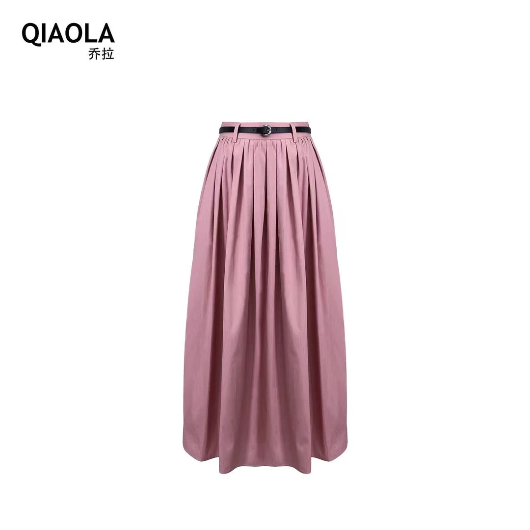 QIAOLA/乔拉【浪漫恋曲】春季新款棉纱宽松休闲百搭时尚半身裙预售