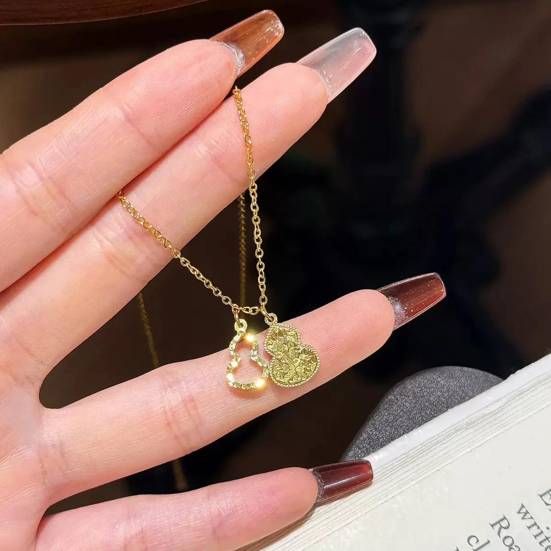 铜合金项链 碎冰冰福禄双葫芦项链 高级定制系列 链长40+6cm X58