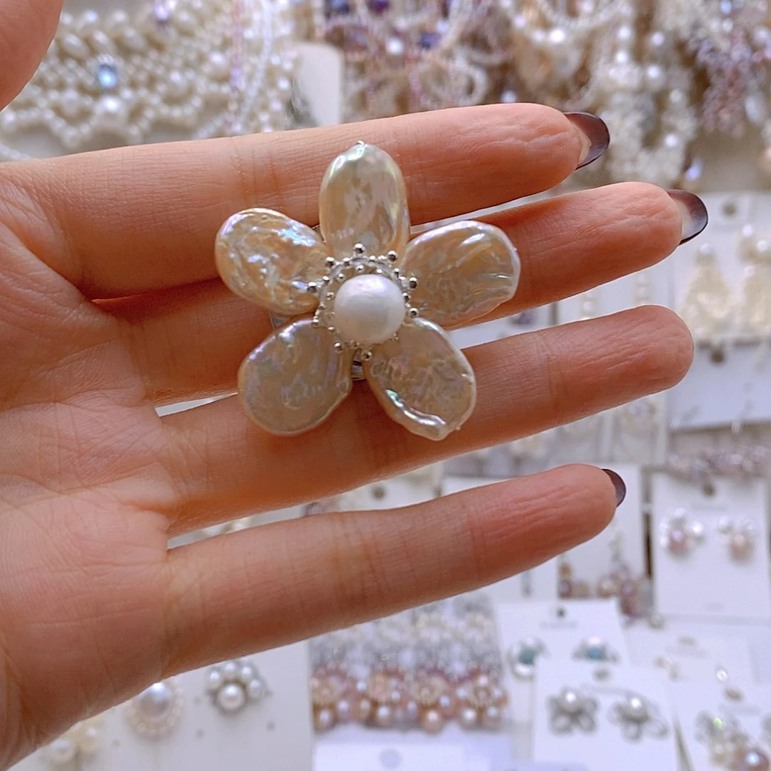 颈饰银S925镶嵌淡水珍珠