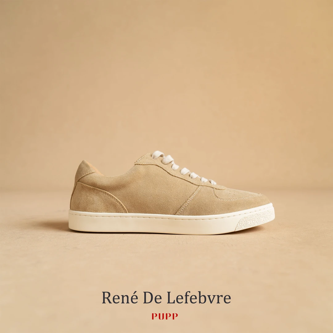 René De Lefebvre男士百搭头层牛皮简约真皮反绒增高板鞋运动鞋