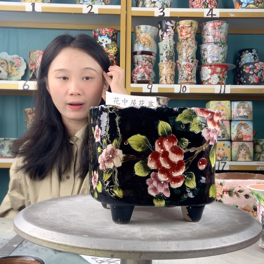 景德镇手工花盆667