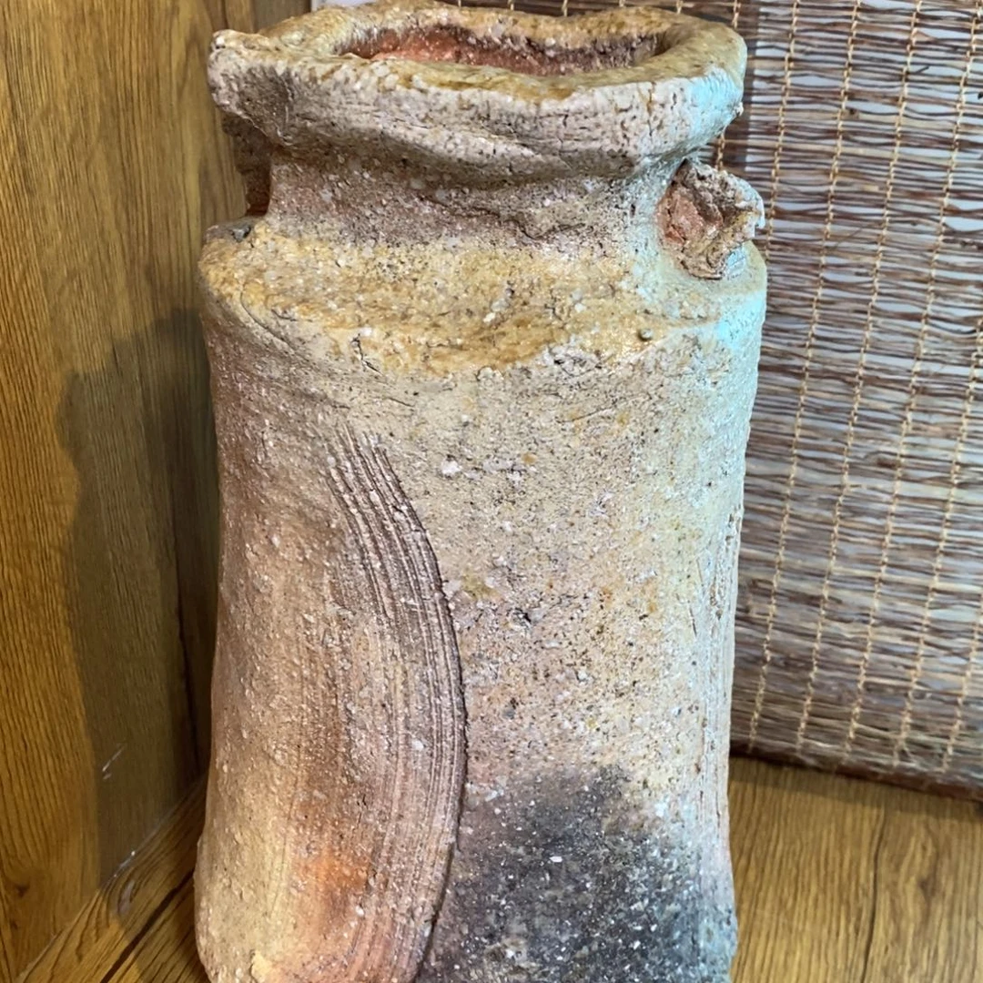 瓷片伊贺烧花器呀