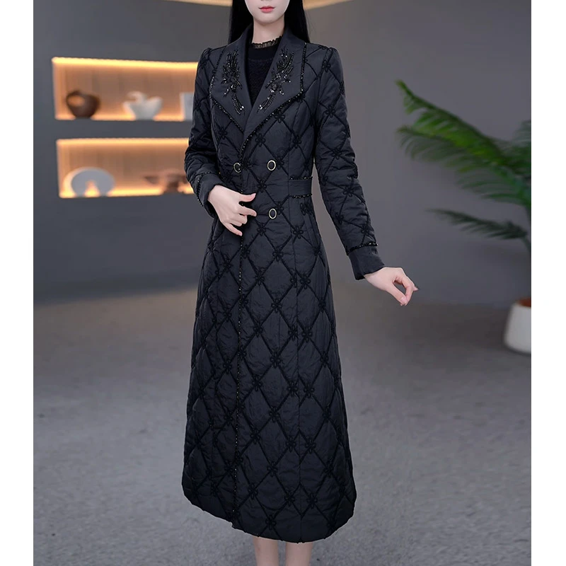 DBF-25B558YR 新款气质保暖套装加厚时尚优雅显瘦大衣连衣裙M-5XL