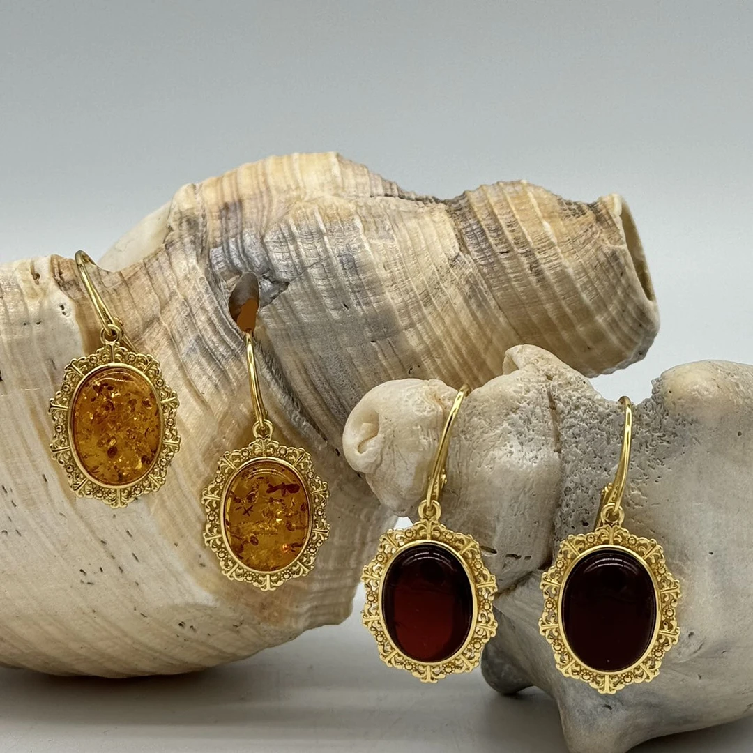 Bak Gvzal Jawayirat乔美首饰琥珀耳环