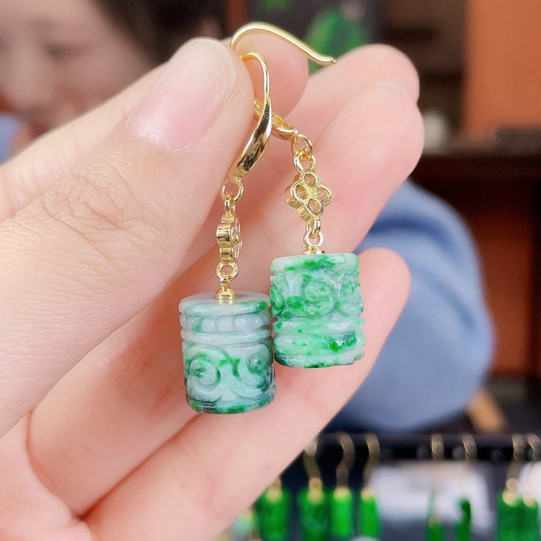 翡翠未镶嵌耳饰饰品