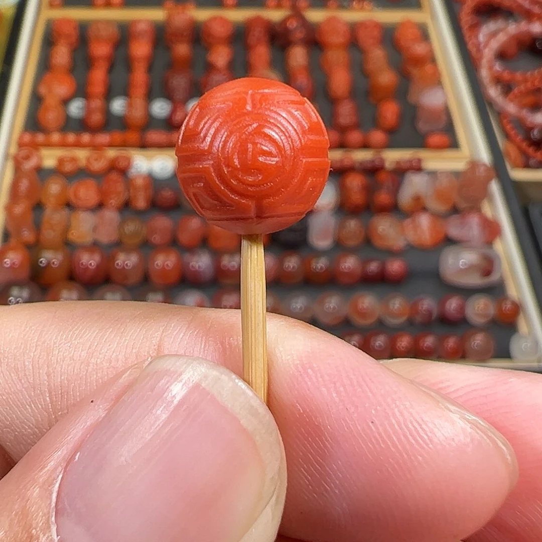 南红玛瑙未镶嵌珠宝奇石博古圆珠10.1m m