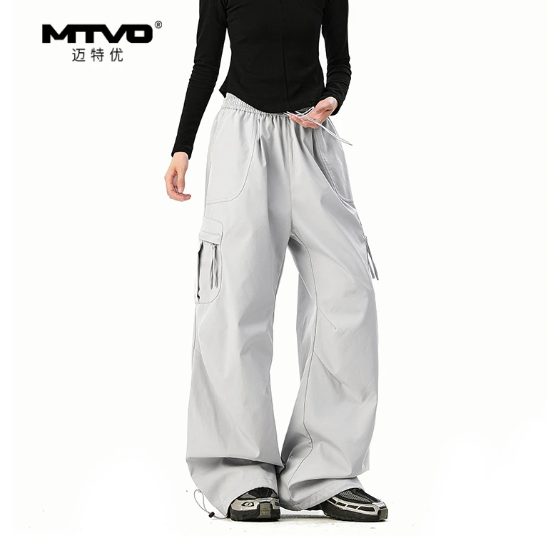 松紧腰直筒休闲裤2025年秋季新款男款美式潮牌户外百搭工装休闲裤