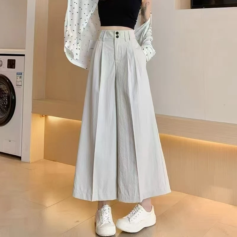 （201-400）爆款高腰收腹阔腿裤显瘦百搭气质西装裤