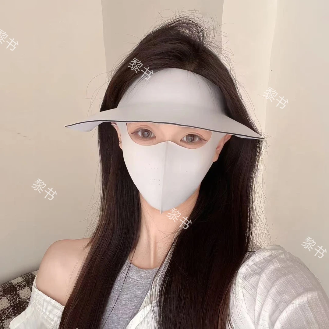可拆卸脸基尼防晒帽防晒口罩二合一全脸防紫外线修饰脸型