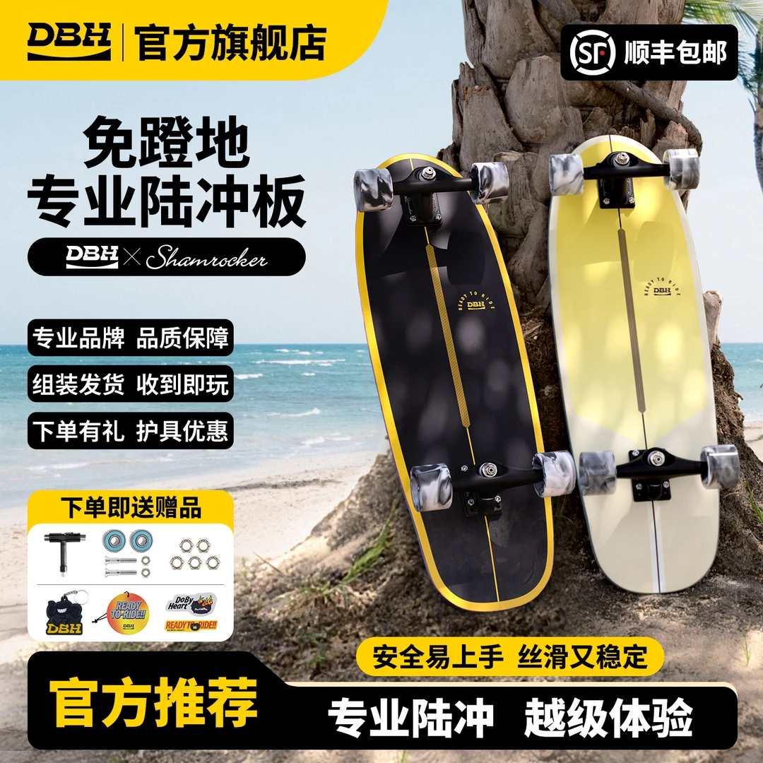 DBH陆冲滑板成人款儿童3-6-12岁初学者专业级免蹬地陆地冲浪滑板