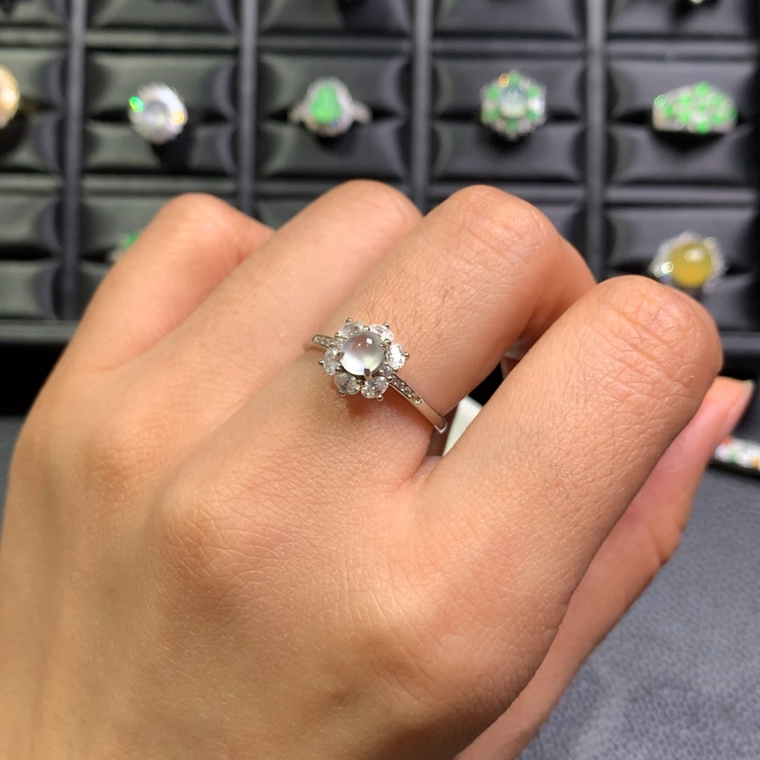 翡翠银S925镶嵌戒指