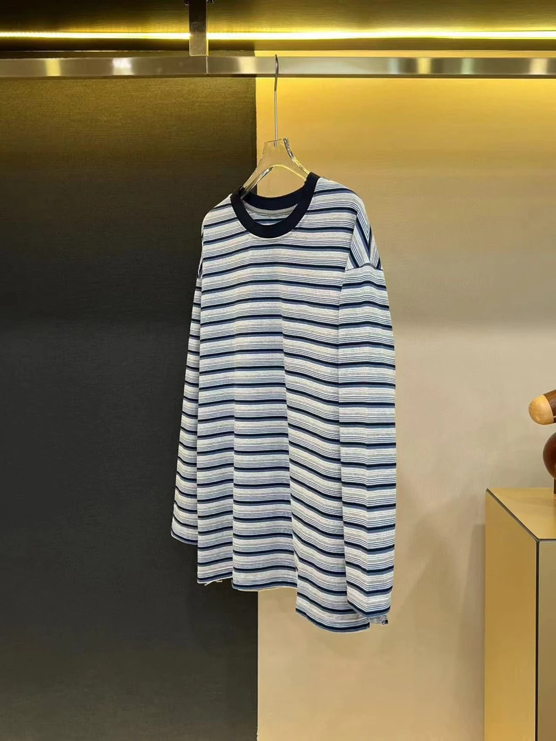 宽松纯色中长款常规长袖圆领T恤长款休闲套头春夏打底衫黑白