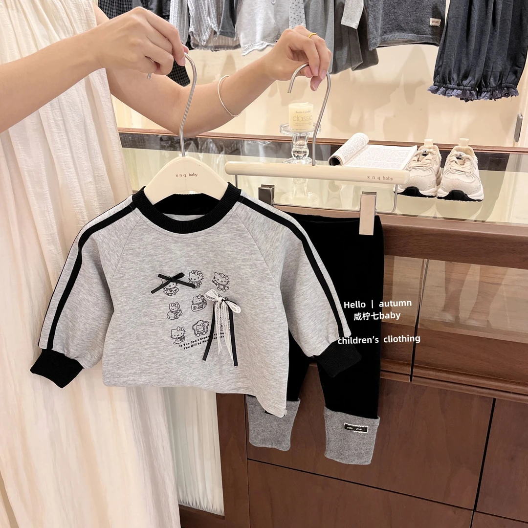 【咸柠七】原创！女童卫衣秋装2025新款儿童kitty猫衣服女宝宝上衣