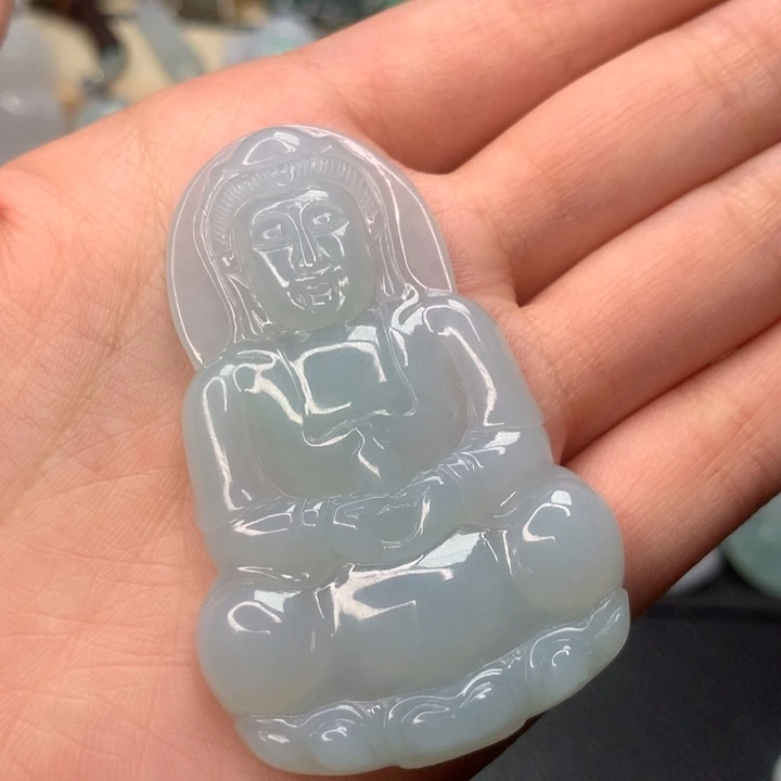 翡翠颈饰未镶嵌玉观音吊坠