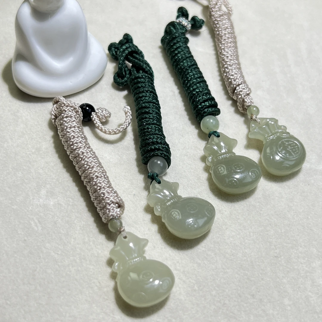 和田玉小福袋吊坠手机挂件包包挂件