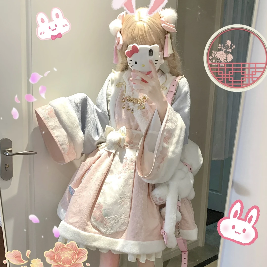 中华风秋冬洛丽塔少女国风公主蓬蓬冬季加绒连衣裙lolita裙子长袖