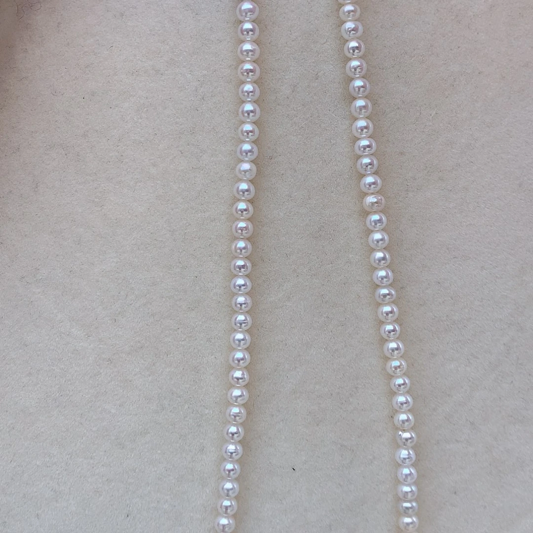 淡水珍珠3.5-4mm小米串链银S925镶嵌