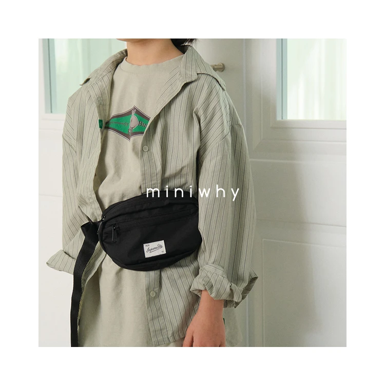 miniwhy韩国童装代购"洋气百搭的拉链斜挎腰包 实用百搭 jeje25春